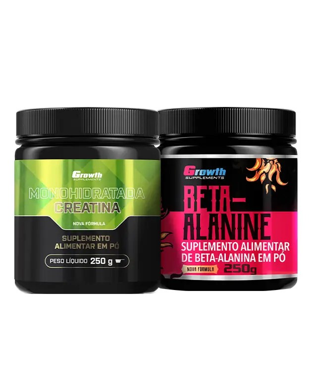 Kit Creatina Monohidrata 250g + Beta Alanina 250g — foto do produto em fundo branco