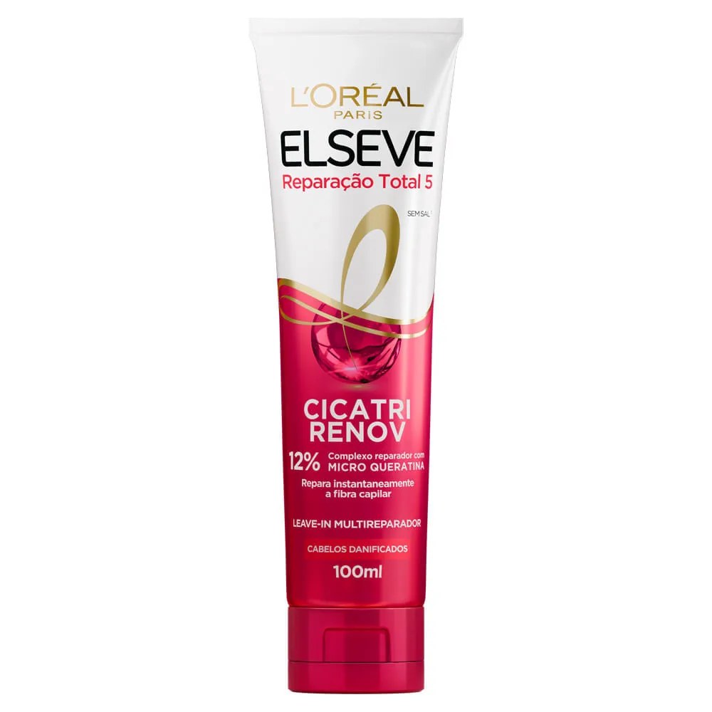 Leave In Elseve Cicatri Renov 100ml Reparacao Total 5 — foto do produto em fundo branco