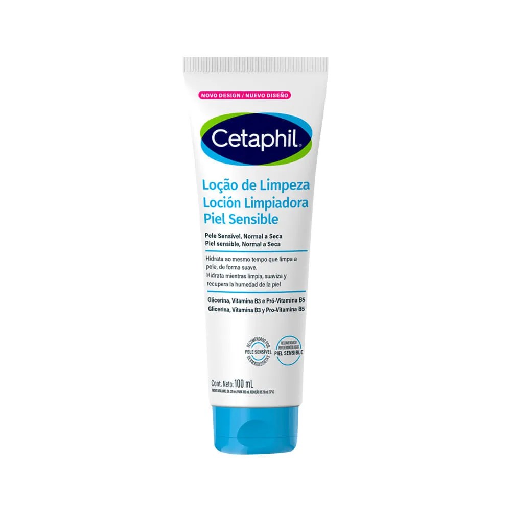 Locao De Limpeza Cetaphil Pele Senivel Normal A Seca 100ml — foto do produto em fundo branco
