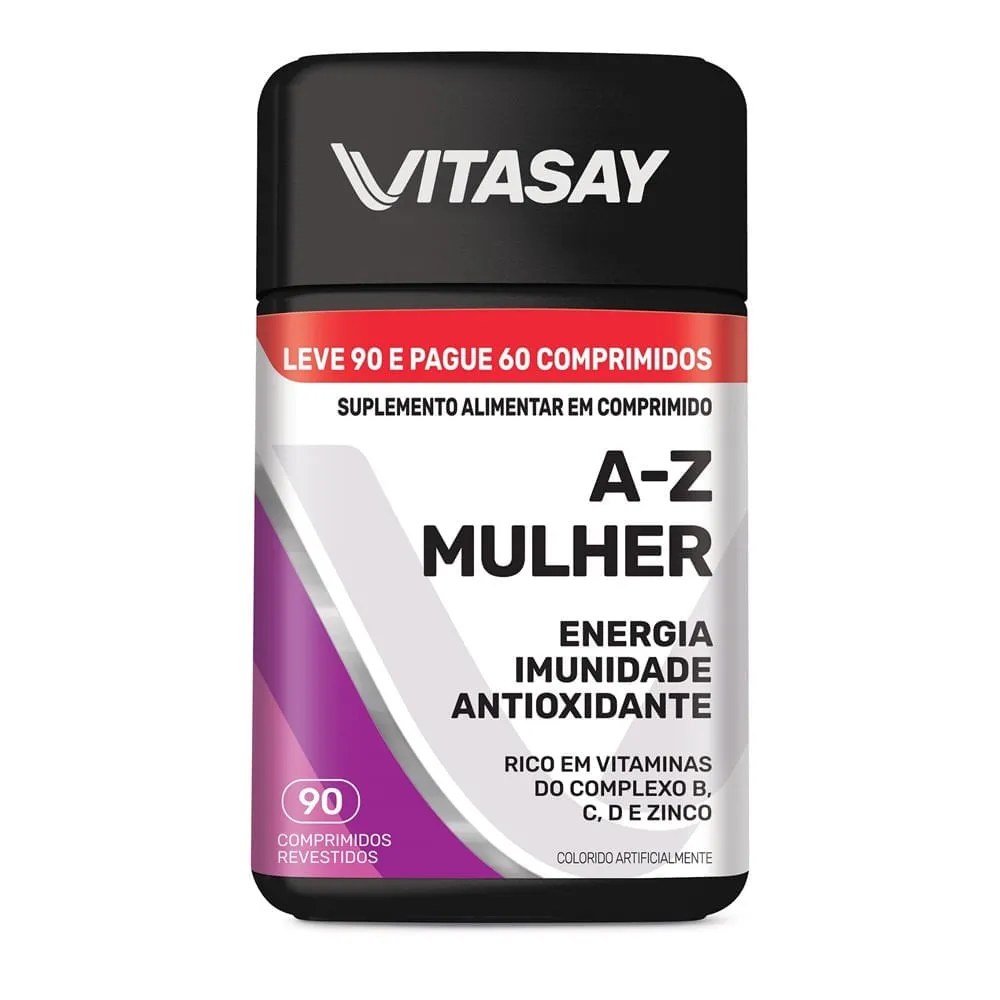 Multivitamínico Vitasay A-z Mulher 90 Comprimidos — foto do produto em fundo branco
