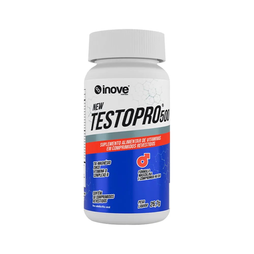 New Testopro 500 Com 30 Comprimidos Revestidos Inove — foto do produto em fundo branco