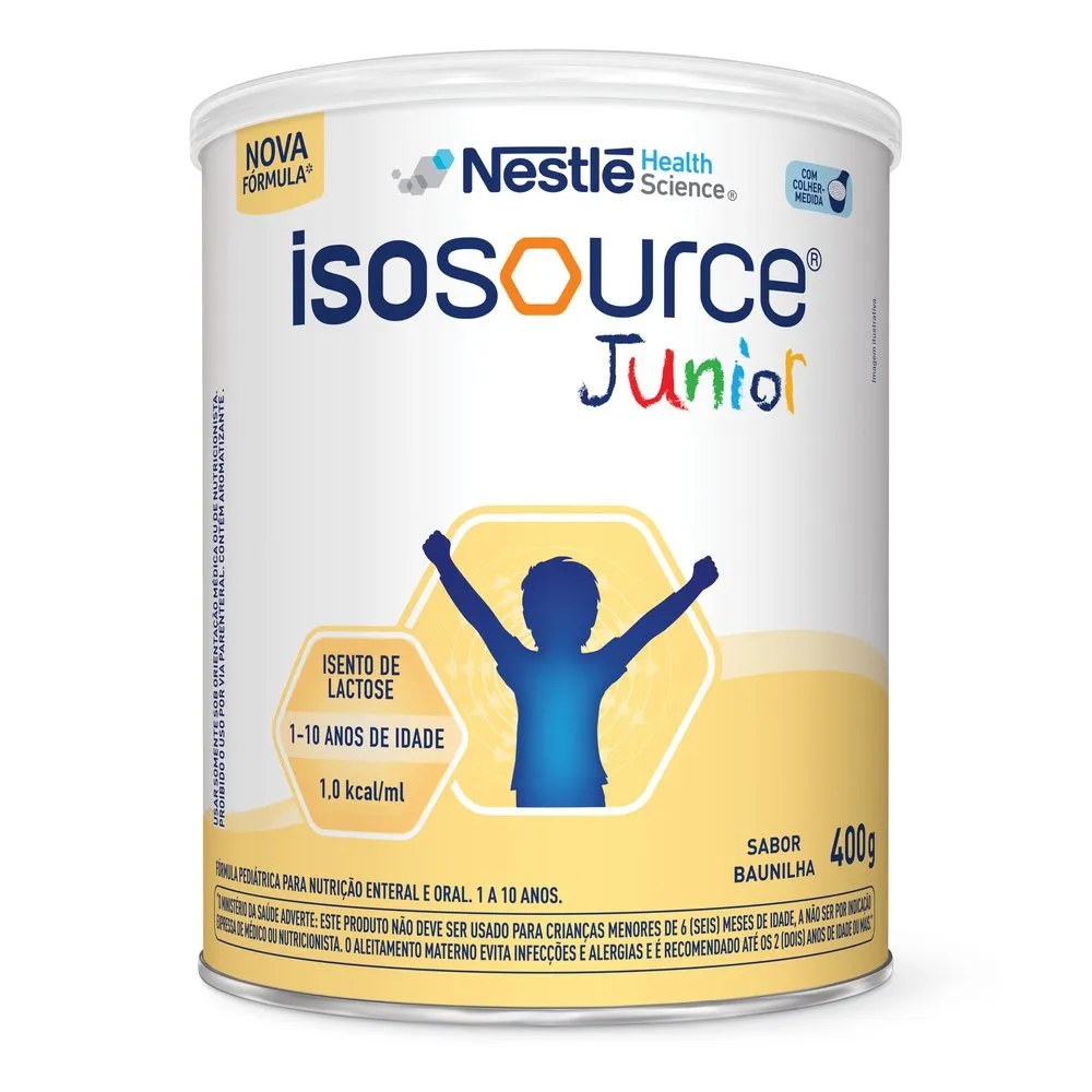 Nutrição Enteral Isosource Junior Baunilha 400g — foto do produto em fundo branco