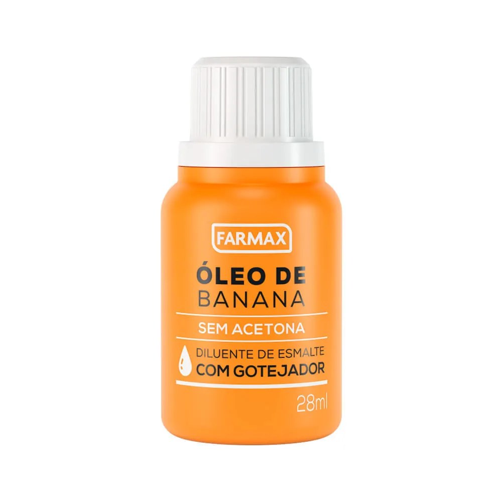 Oleo De Banana Farmax 28ml Sem Acetona — foto do produto em fundo branco