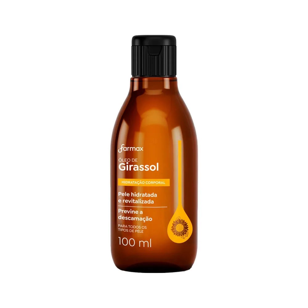 Oleo Hidratante Corporal Farmax 100ml Girassol — foto do produto em fundo branco