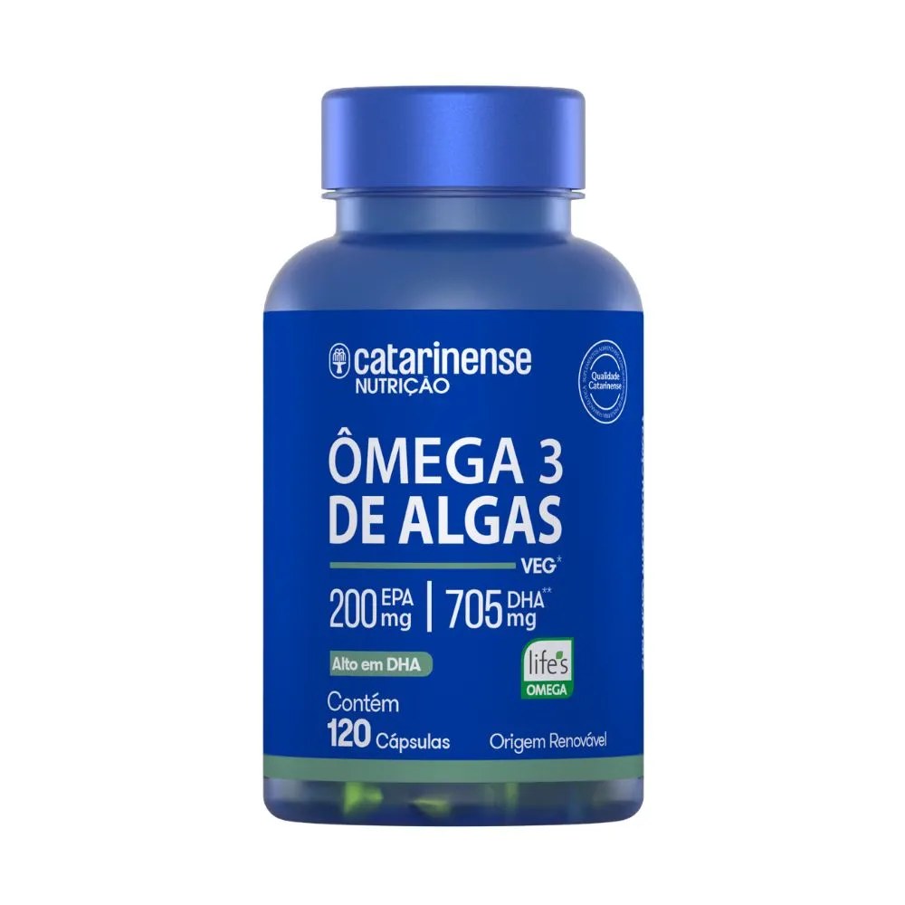 Omega 3 Biocultivado De Algas Catarinense Com 120 Capsulas — foto do produto em fundo branco