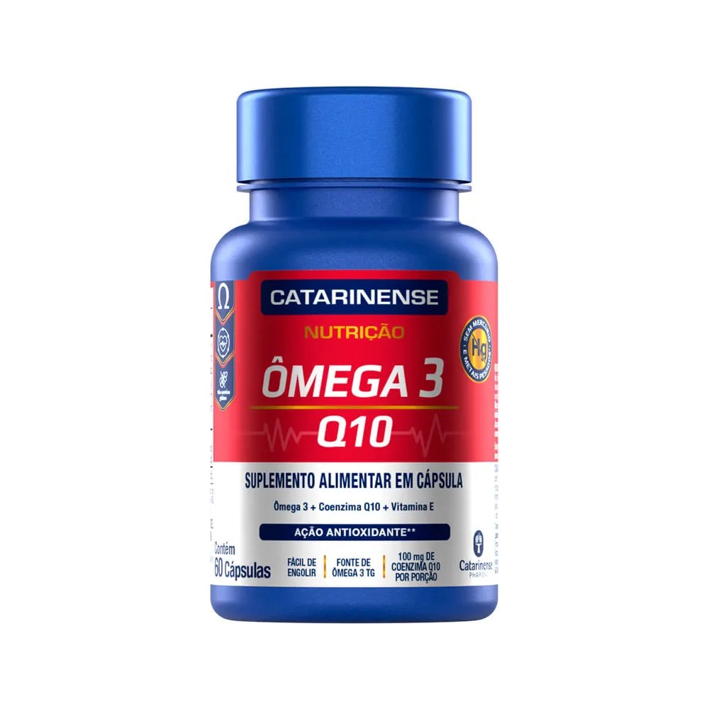 Omega 3 Q10 Catarinense Com 60 Capsulas — foto do produto em fundo branco
