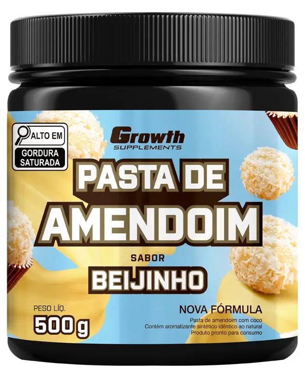 Pasta De Amendoim Sabor Beijinho 500g — foto do produto em fundo branco