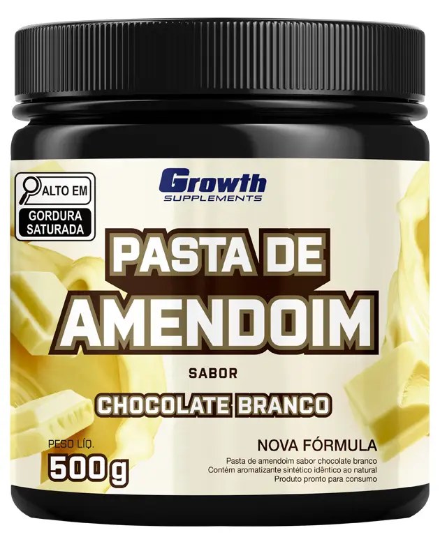 Pasta De Amendoim Sabor Chocolate Branco 500g — foto do produto em fundo branco