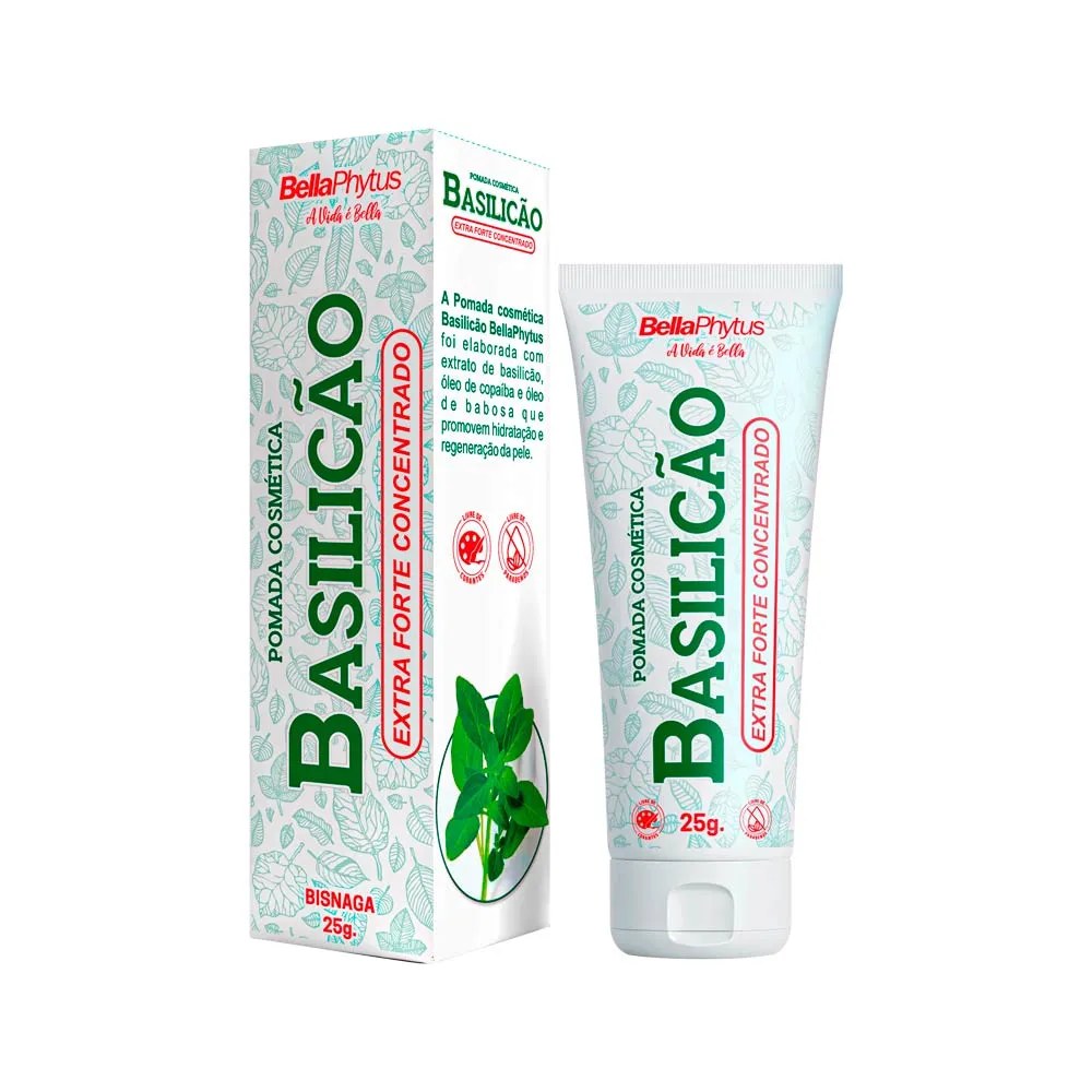 Pomada Cosmetica Basilicao 25gr Extra Forte Concentrado — foto do produto em fundo branco