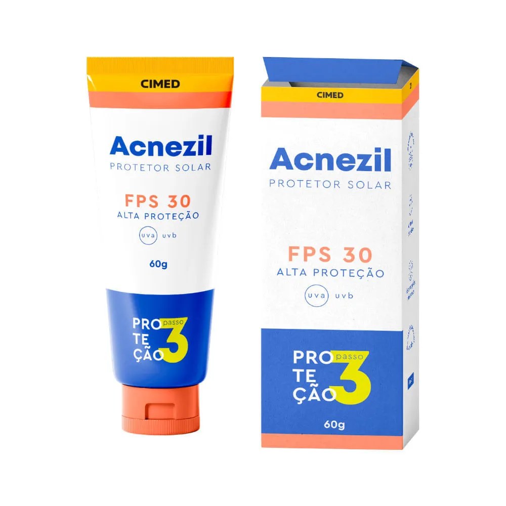 Protetor Solar Acnezil 60gr Fps30 Alta Protecao — foto do produto em fundo branco