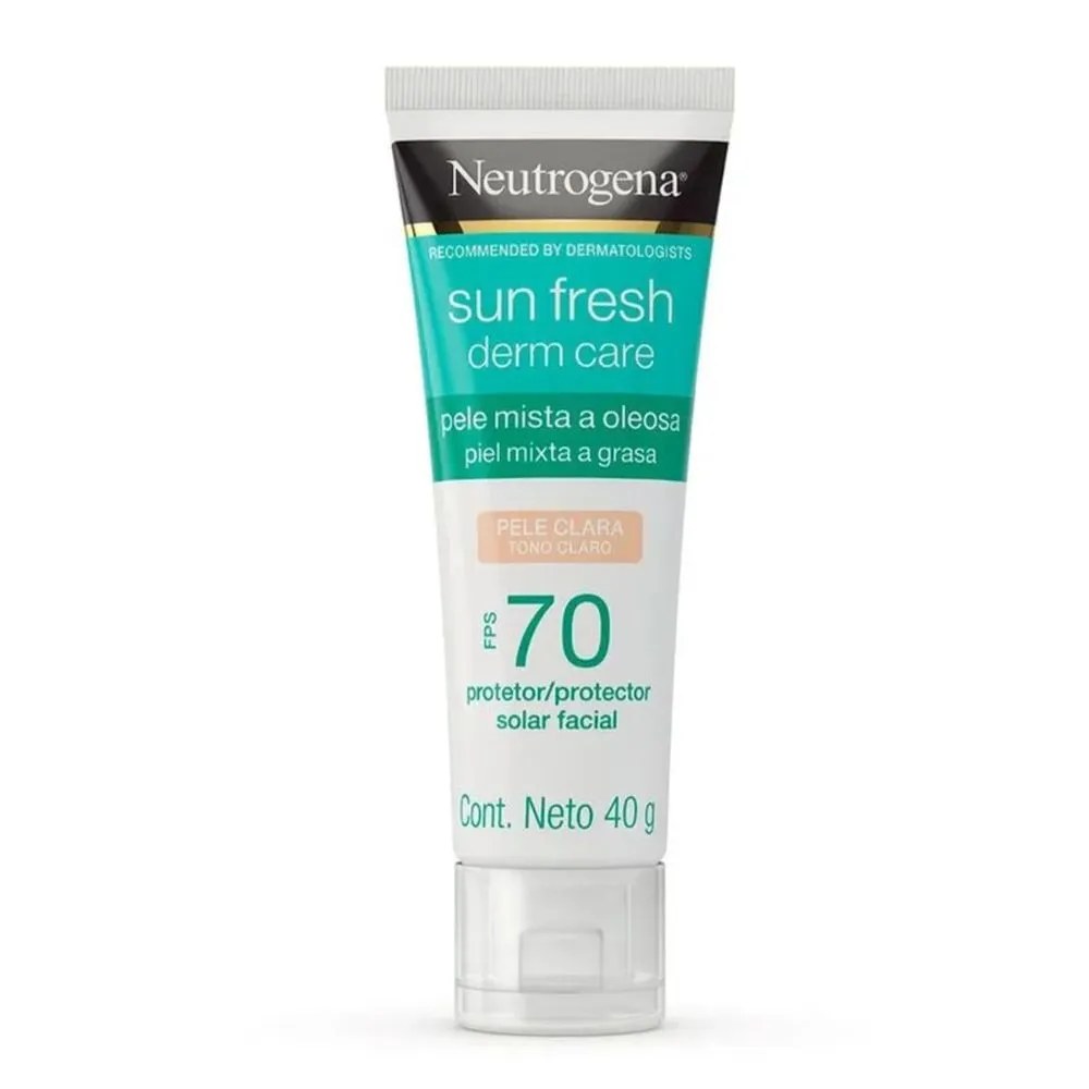 Protetor Solar Facial Neutrogena Sun Fresh Derm Care Fps70 Pele Clara 40g — foto do produto em fundo branco