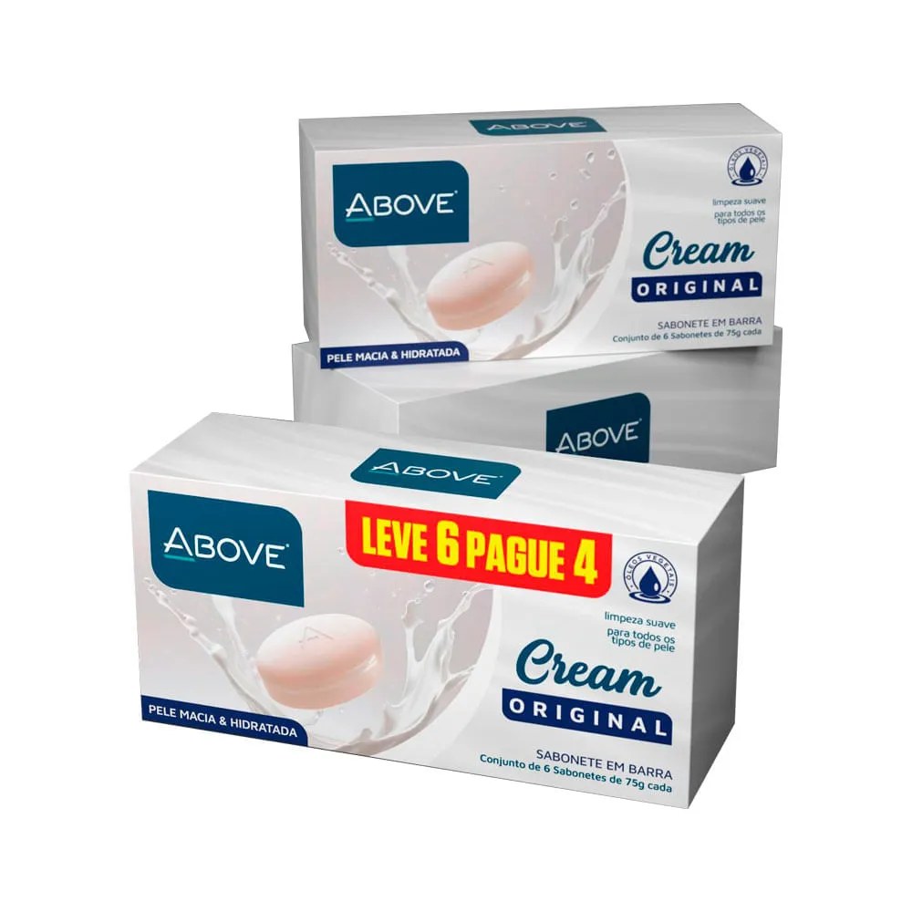 Sabonete Em Barra Above Cream Original Leve 6 Pague 4 75g Cada Especial — foto do produto em fundo branco