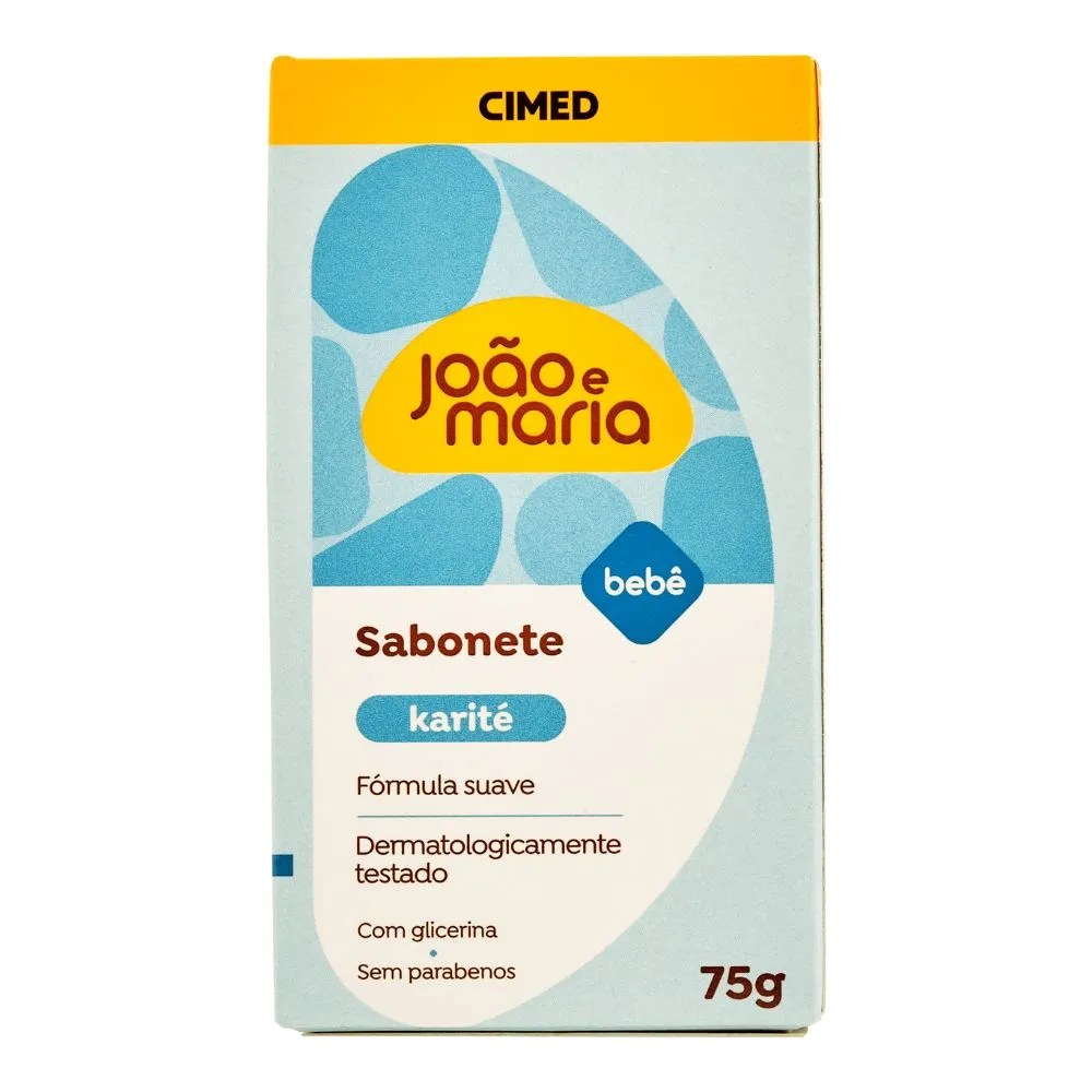 Sabonete Em Barra João E Maria Bebê Karité 75g — foto do produto em fundo branco
