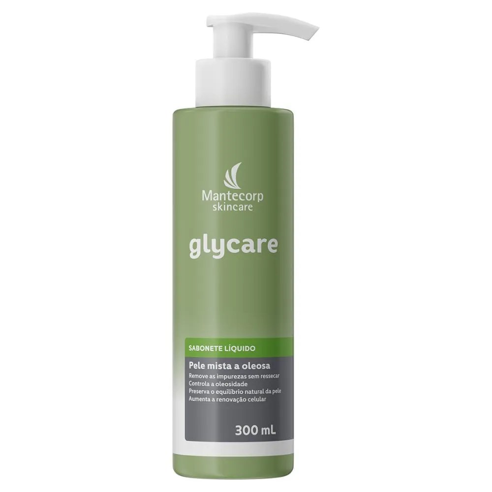 Sabonete Líquido Glycare Pele Mista A Oleosa 300ml — foto do produto em fundo branco