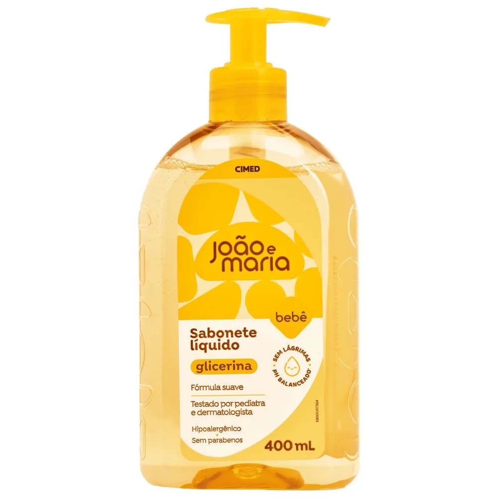 Sabonete Líquido João E Maria Bebê Glicerina 400ml — foto do produto em fundo branco