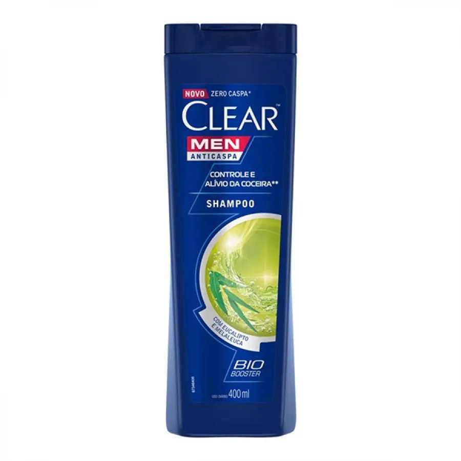 Shampoo Clear Men Anticaspa Controle E Alívio Da Coceira 400ml — foto do produto em fundo branco