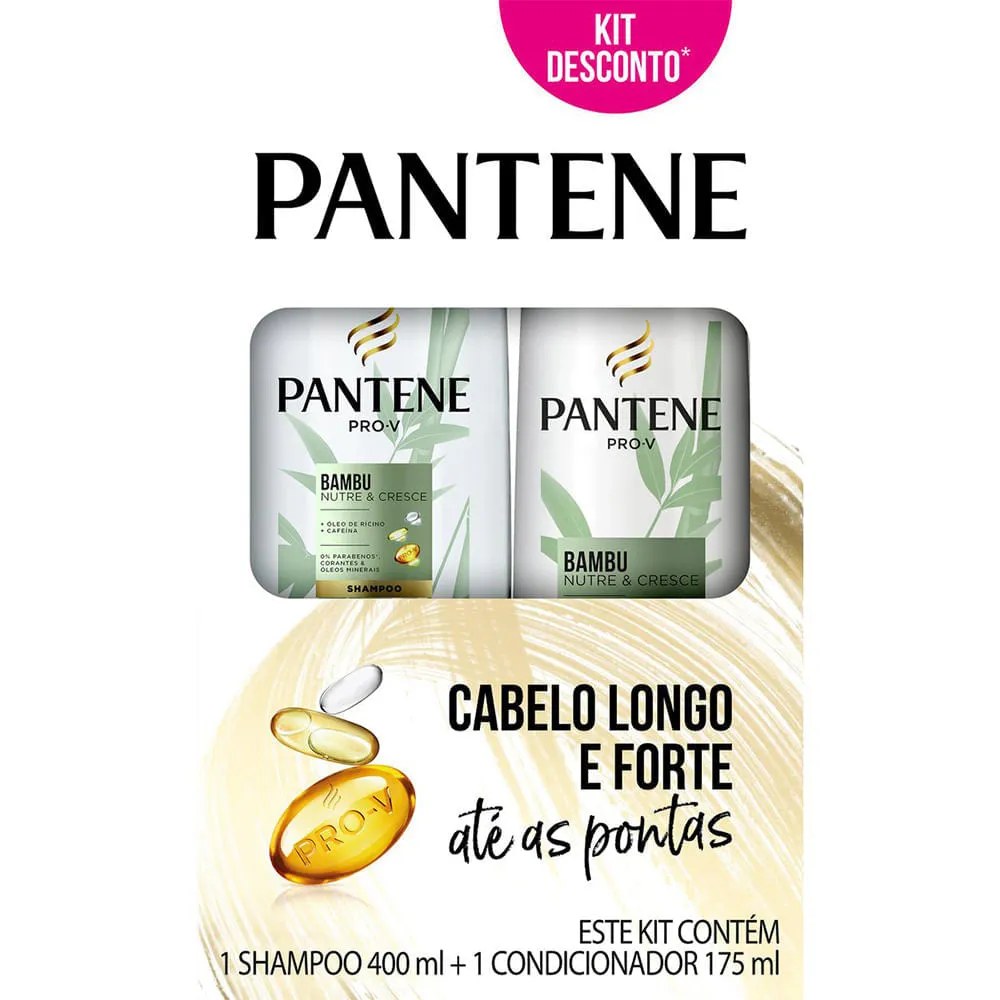 Shampoo+condicionador Pantene Bambu Nutre E Cresce 400+175ml Especial — foto do produto em fundo branco