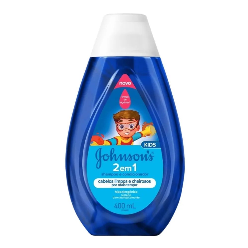Shampoo E Condicionador Johnson Kids 2em1 400ml — foto do produto em fundo branco