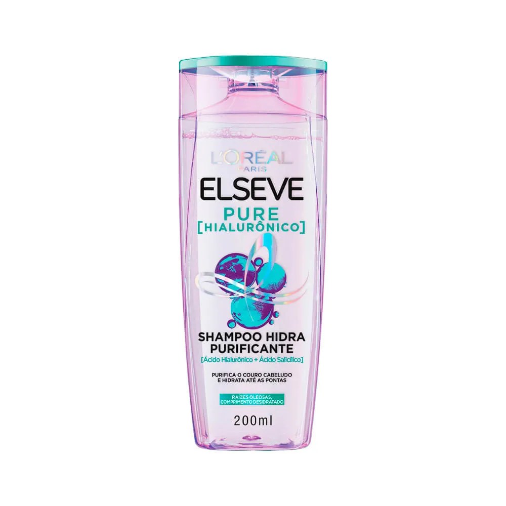 Shampoo Elseve 200ml Pure Hialuronico — foto do produto em fundo branco