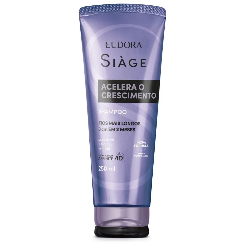 Shampoo Eudora Siage Acelera O Crescimento 250ml — foto do produto em fundo branco