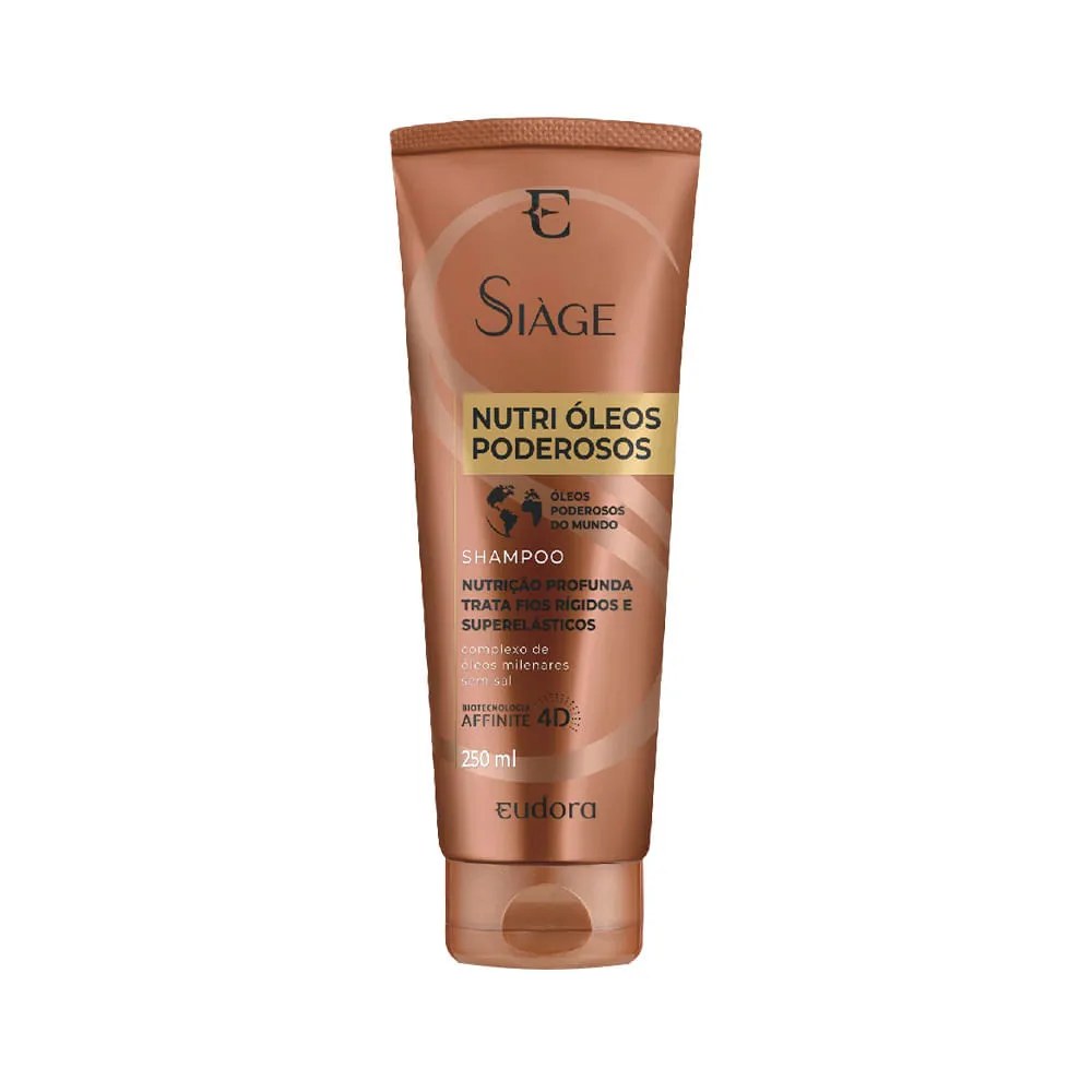Shampoo Eudora Siage Oleos Poderosos 250ml — foto do produto em fundo branco