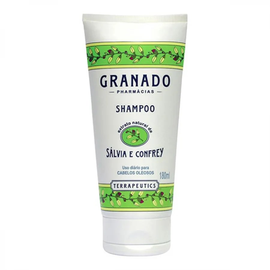 Shampoo Granado Terrapeutics Sálvia E Confrey 180ml — foto do produto em fundo branco