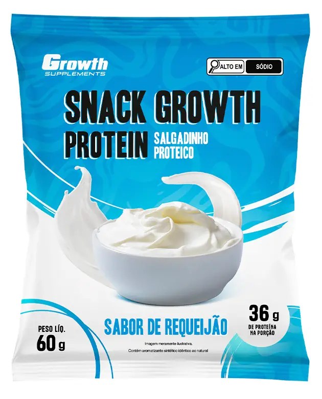 Snack Growth Protein 60g Sabor Requeijão — foto do produto em fundo branco