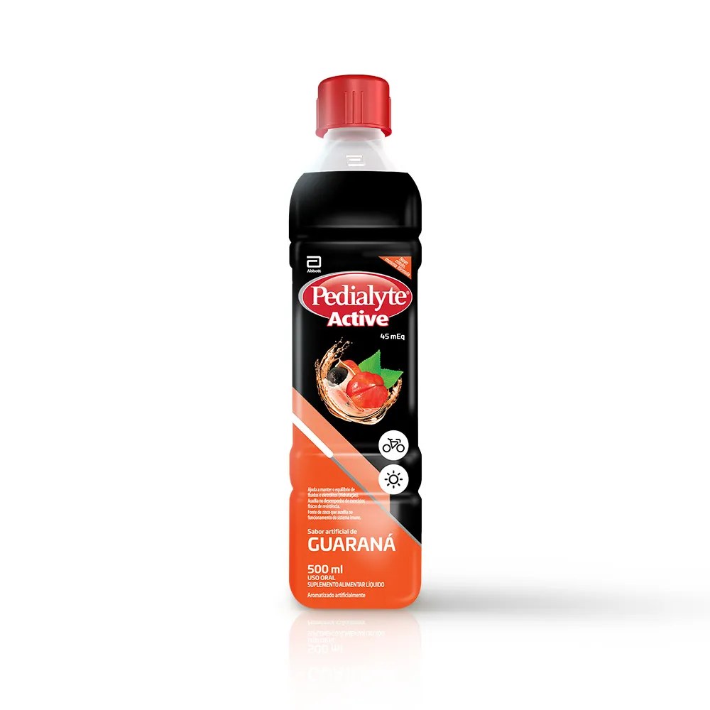 Suplemento Alimentar Líquido Pedialyte Active Guaraná 500ml — foto do produto em fundo branco