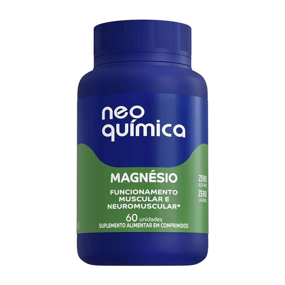 Suplemento Alimentar Magnesio Neo Quimica Com 60 Comprimidos — foto do produto em fundo branco