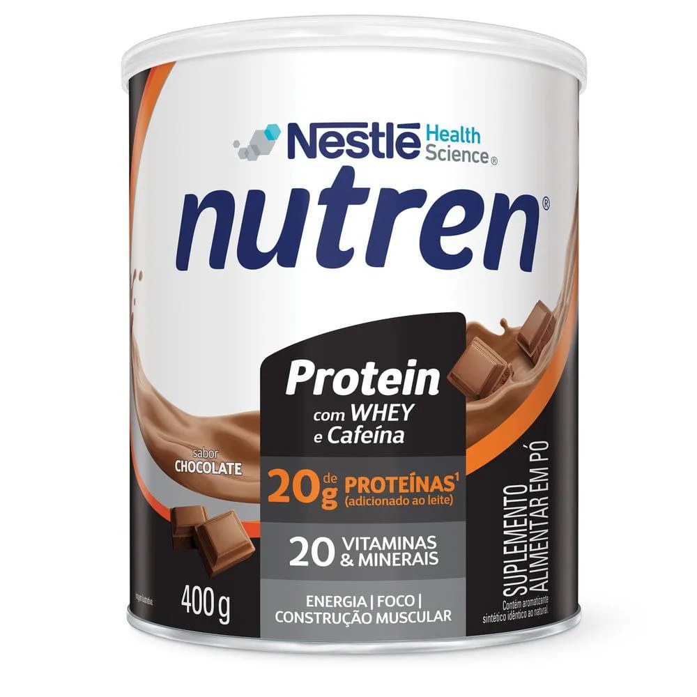Suplemento Alimentar Nutren Protein Chocolate 400g — foto do produto em fundo branco
