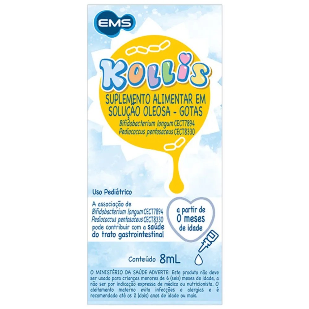 Suplemento Alimentar Pediátrico Kollis Gotas 8ml — foto do produto em fundo branco