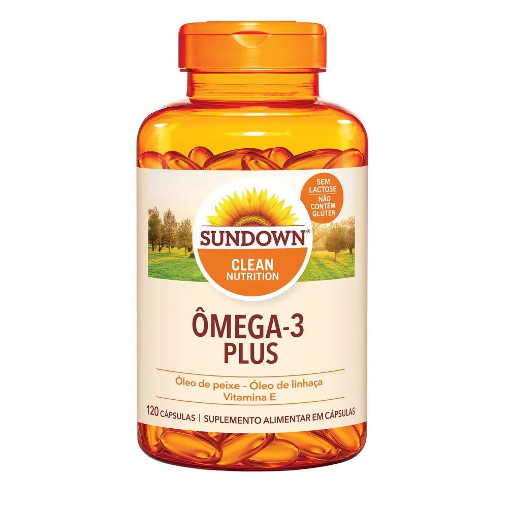 Suplemento Alimentar Sundown Ômega 3 Plus 120 Cápsulas — foto do produto em fundo branco