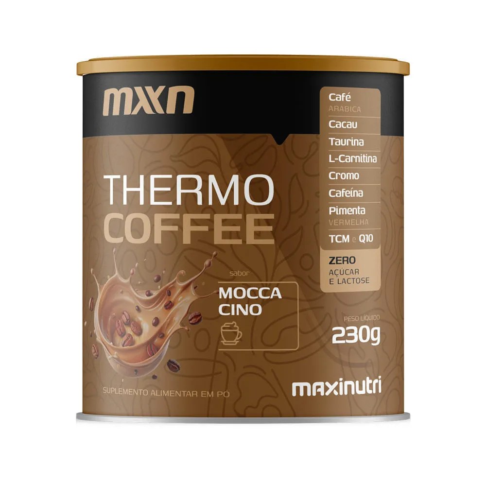 Suplemento Alimentar Thermo Coffee Maxinutri Sabor Moccacino 230gr — foto do produto em fundo branco