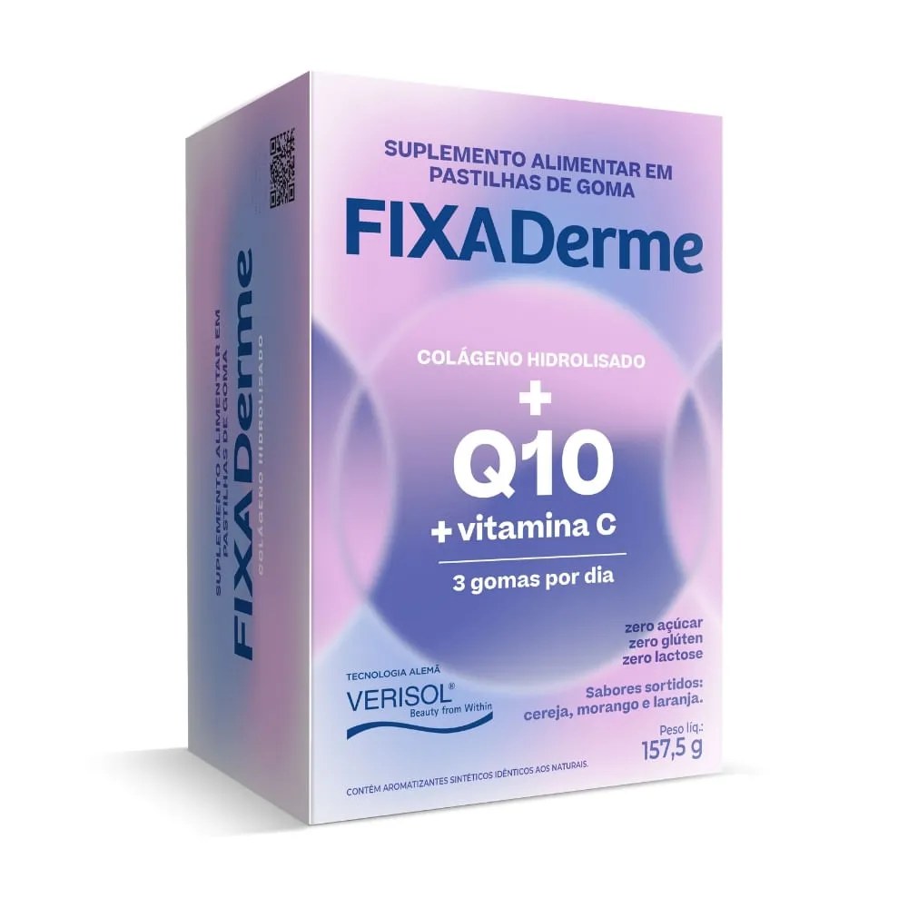 Suplemento Colageno Hidrolisado Verisol Fixa Derme Sabores Sortidos 15 Saches — foto do produto em fundo branco