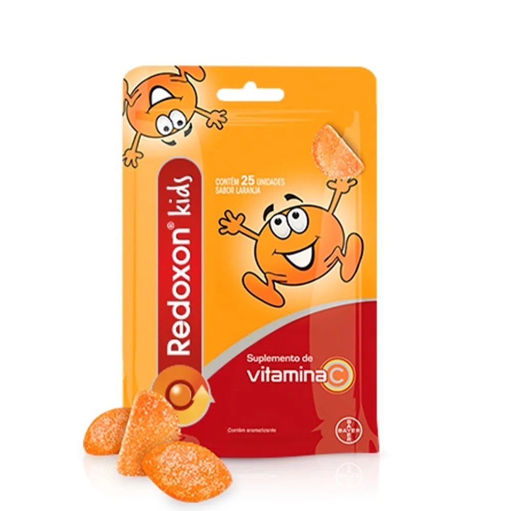 Suplemento Vitamina C Redoxon Kids Laranja 25 Gomas — foto do produto em fundo branco