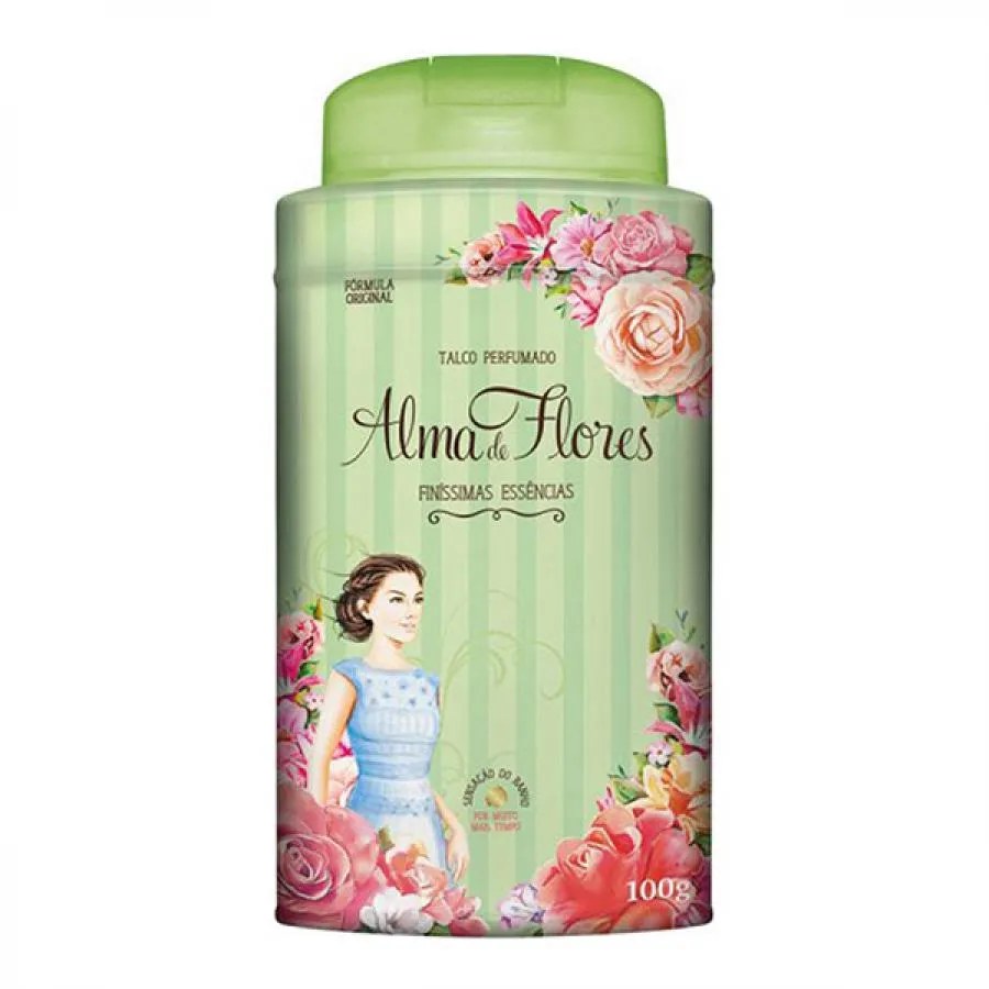 Talco Perfumado Alma Flores 100g — foto do produto em fundo branco