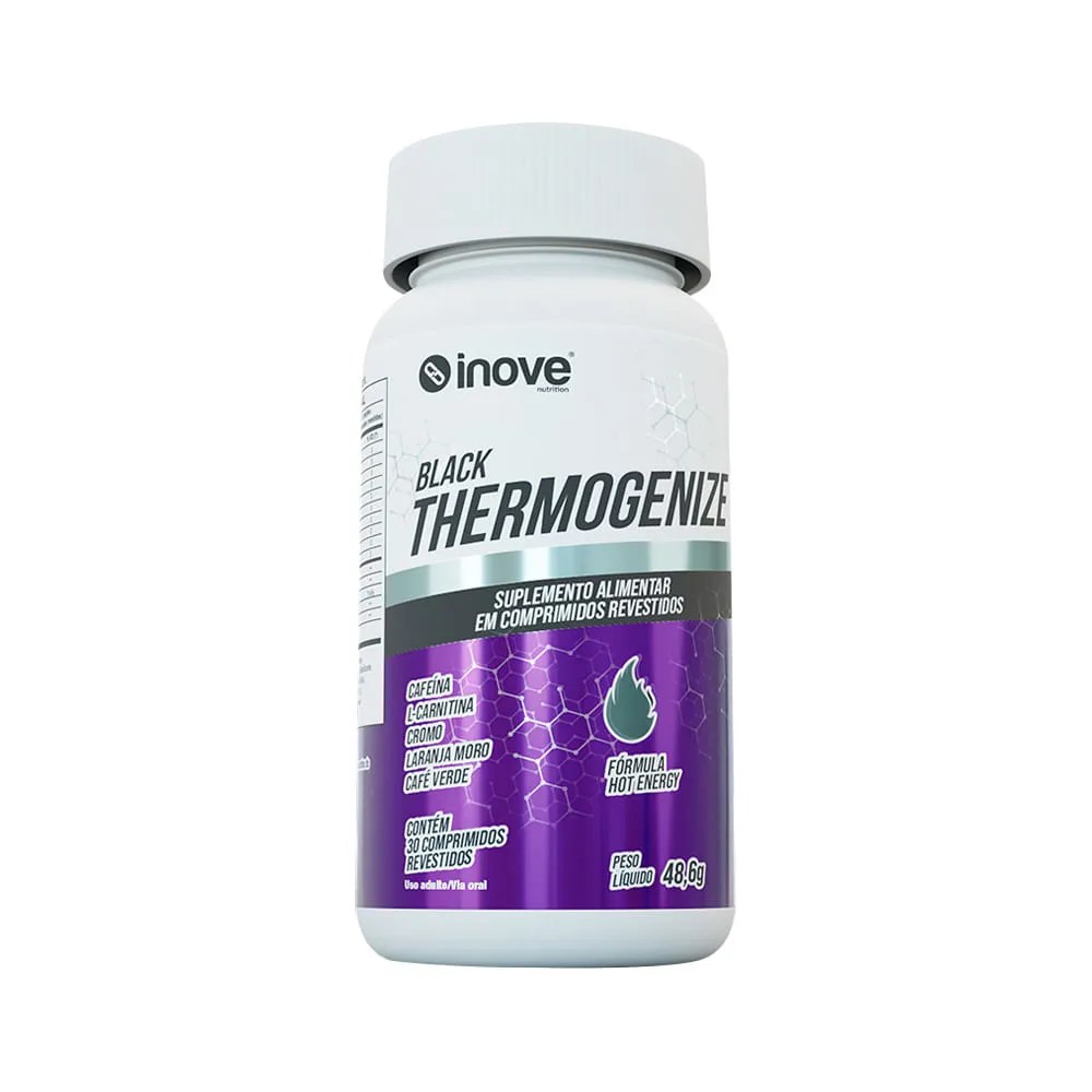 Thermogenize Black Com 30 Comprimidos Revestidos Inove — foto do produto em fundo branco