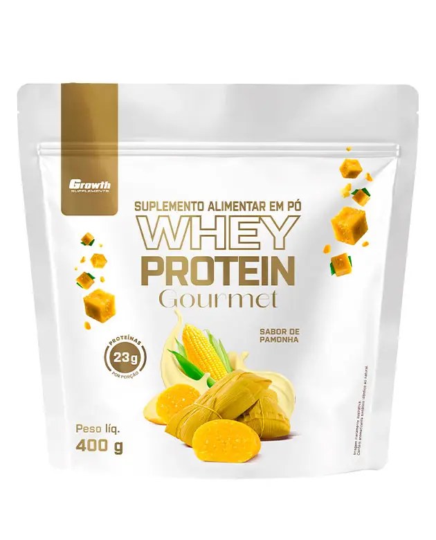Whey Gourmet 400g (Pamonha) — foto do produto em fundo branco